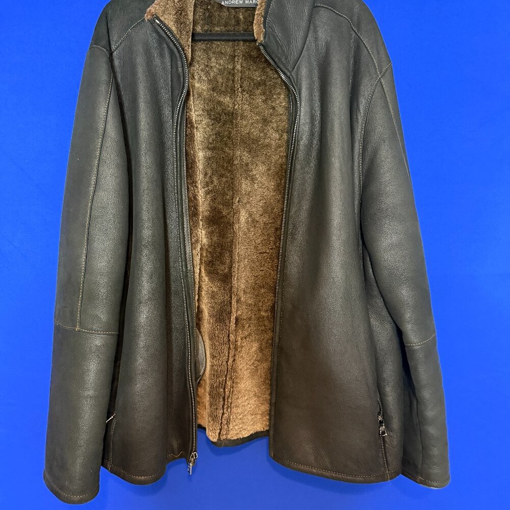 Andrew Marc Men's Shearling-lined Leather Jacket - LARGE - Picture 6 of 8